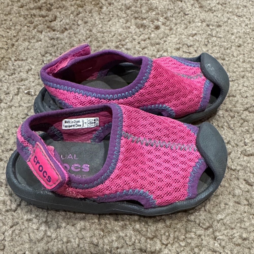 CROCS Kids Pink and Purple Sandals